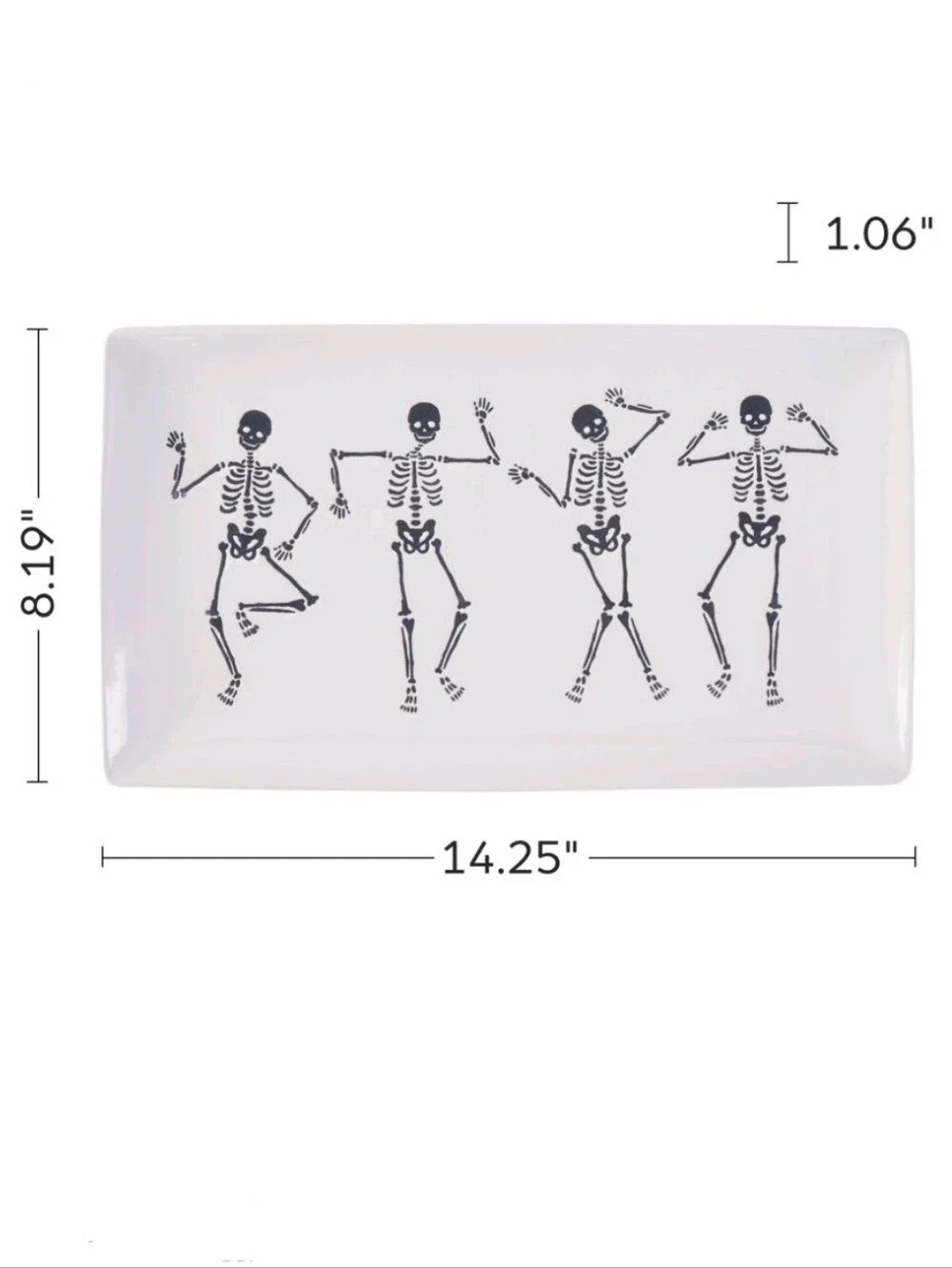 Skeleton Dancing Stoneware Tray